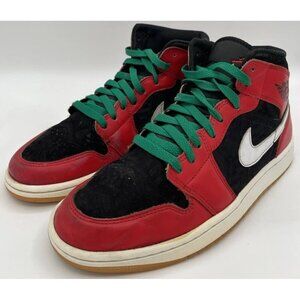 Nike Air Jordan 1 Mid SE Christmas🎄Black/Red DQ8417-006 Men’s Size 9.5 Sneakers